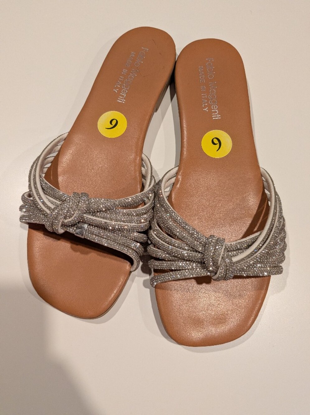 Silver Knotted Slide Sandals - Women's